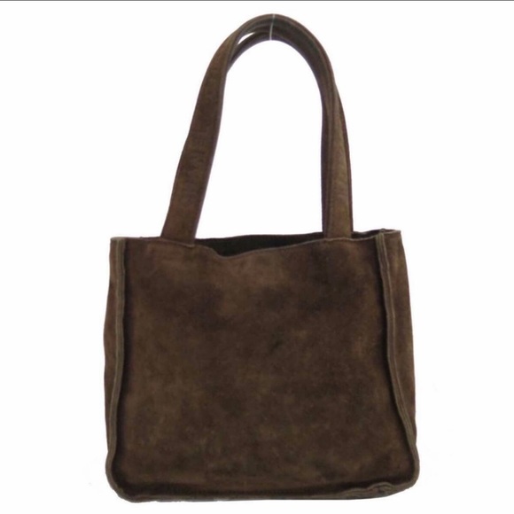 CHANEL Handbags - AUTHENTIC CHANEL BROWN SUEDE MINI TOTE